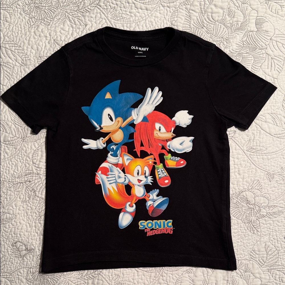 Old Navy Black Sonic the Hedgehog Kids Tee